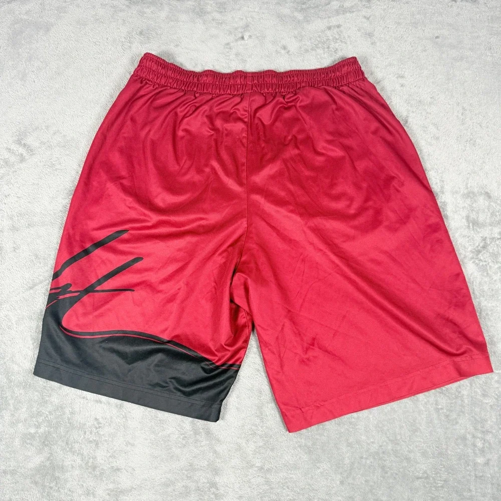 Jordan Mens Large Basketball Shorts Red Black Dri-FIT Jumpman Flight